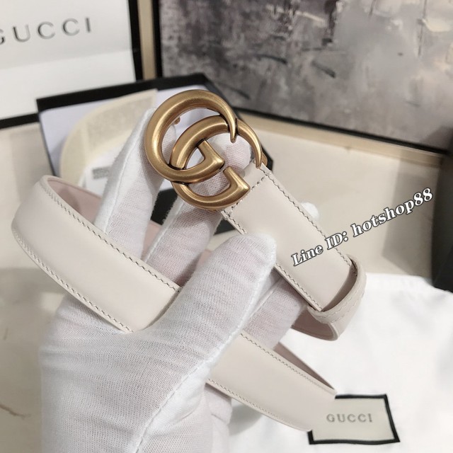 Gucci經典女士皮帶 古奇Maccarone腰帶  jjp1309